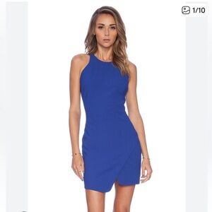 Elizabeth and James Bardot Ultramarine Cobalt Blue Mini Dress